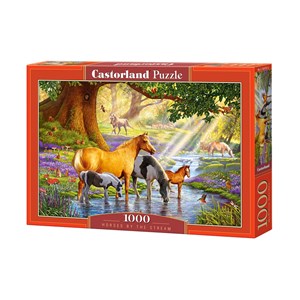 Castorland (C-103737) - "Horses by the Stream" - 1000 pieces puzzle
