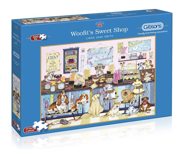 Gibsons (G3530) - Linda Jane Smith: "Woofit's Sweet Shop" - 500 pieces puzzle