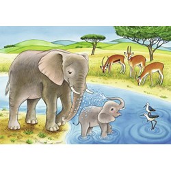 Ravensburger (07606) - "Elefant, Lion & Co." - 12 pieces puzzle