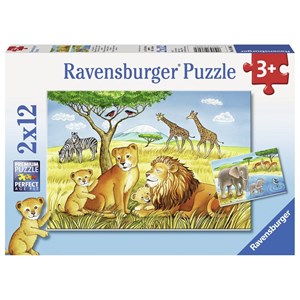 Ravensburger (07606) - "Elefant, Lion & Co." - 12 pieces puzzle