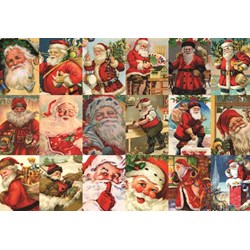 Jumbo (18589) - "Vintage Santa's" - 2000 pieces puzzle