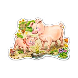 Castorland (B-015016) - "A Piggy with Mom" - 15 pieces puzzle