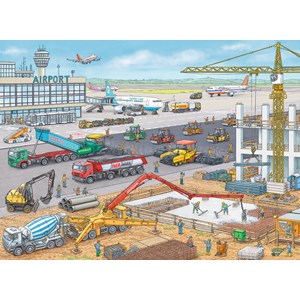 Ravensburger (10624) - "Construction Site at the Airport" - 100 pieces puzzle