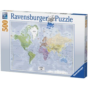 Ravensburger (14760) - "Map of the World (in French)" - 500 pieces puzzle