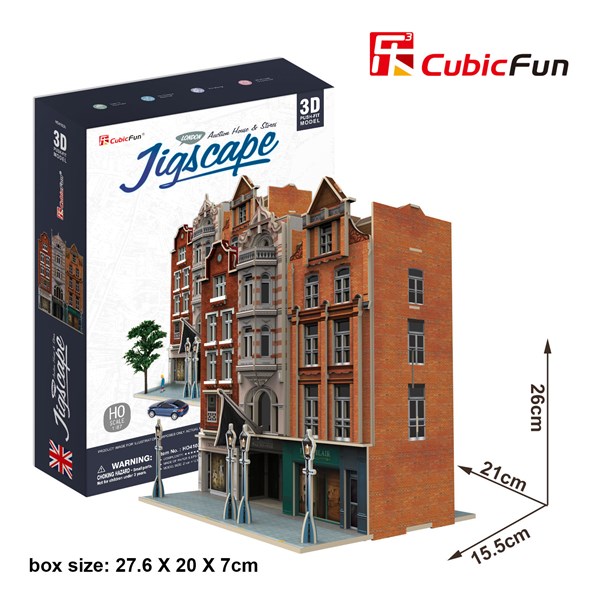 Cubic Fun (HO4103h) - "Auction House & Stores" - 93 pieces puzzle