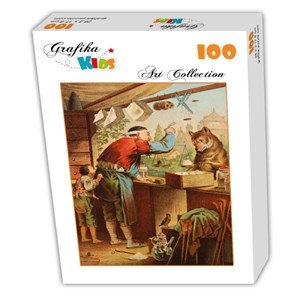 Grafika Kids (00127) - Carl Offterdinger: "The Wolf and the Seven Young Kids" - 100 pieces puzzle