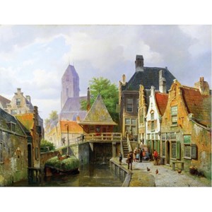 Puzzle Michele Wilson (A296-650) - Barend Cornelis Koekkoek: "View of Oudewater" - 650 pieces puzzle