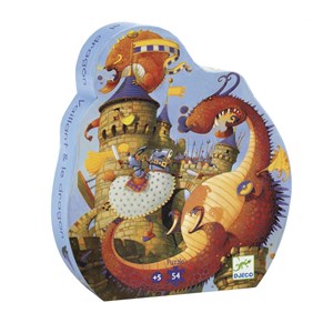 Djeco (07256) - "Vaillant & The Dragon" - 54 pieces puzzle
