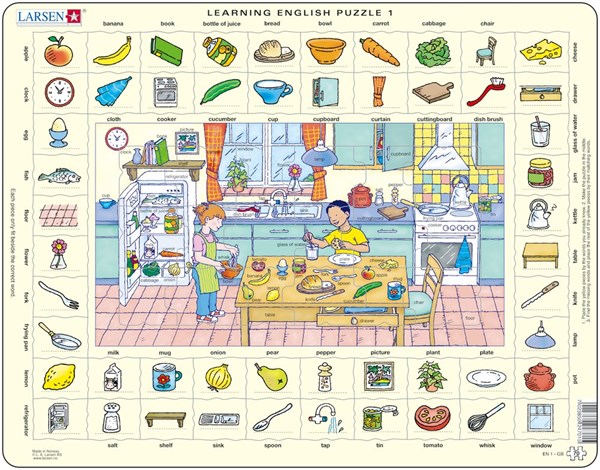 Larsen (EN1-GB) - "Learning English Puzzle 1" - 70 pieces puzzle