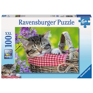Ravensburger (10539) - "Sleeping Kitten" - 100 pieces puzzle