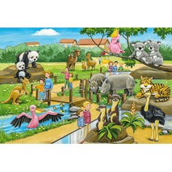 Schmidt Spiele (56218) - "A day at the Zoo" - 24 pieces puzzle